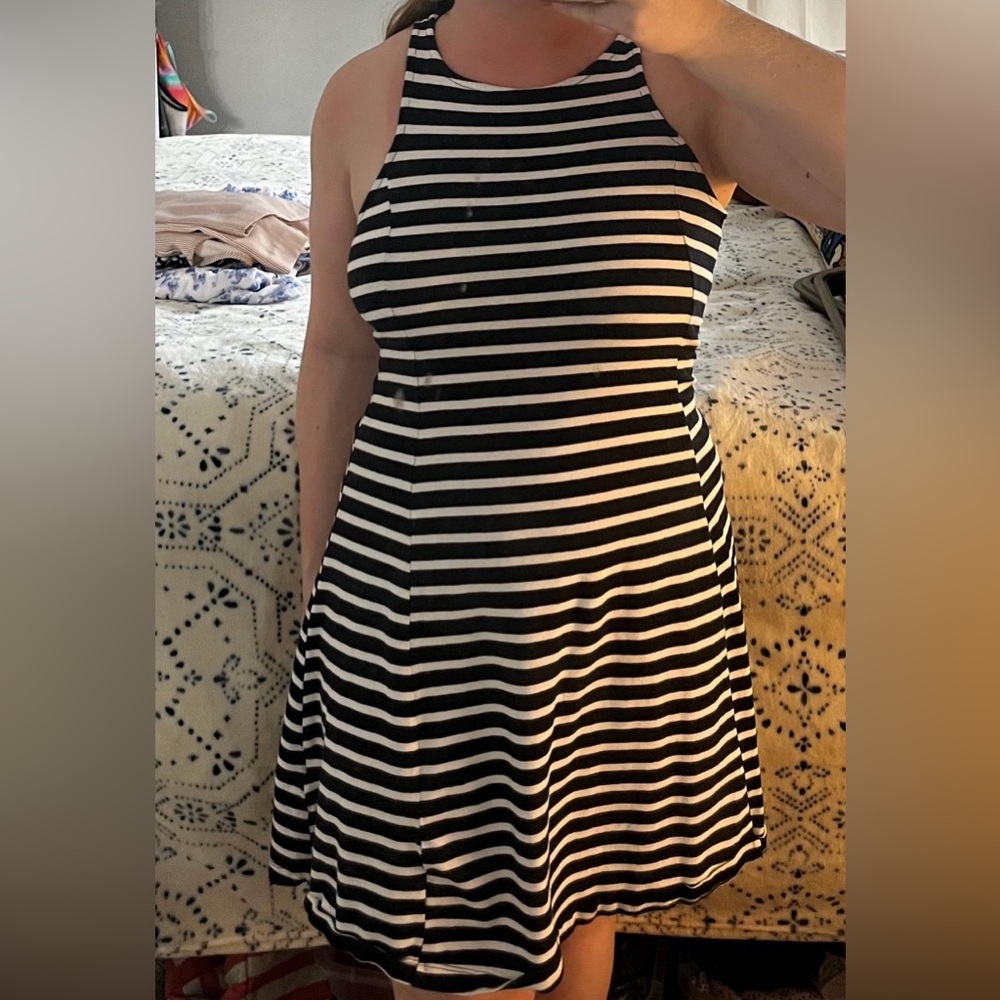 Striped Fit and Flare Dress